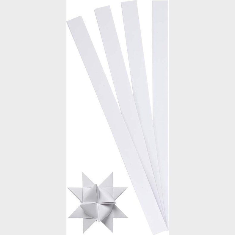 Stjernestrimler - L 45 Cm -  6,5 Cm - B 15 Mm - Hvid - 100 Strimler