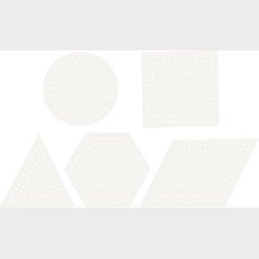 Broderifigurer - Geometriske Figurer - Str. 10-17 Cm - Hvid - 20 Stk.