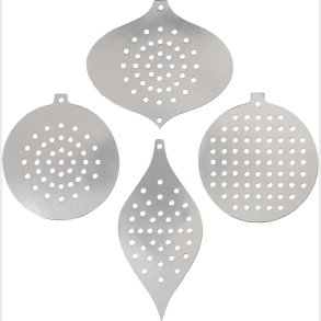 Sykarton - Juleornamenter - H 8,5-12 Cm - Metallic Slv - 8 Stk.