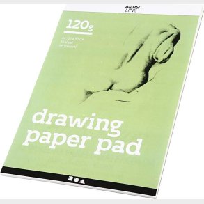 Tegneblok - A4 - 210x297 Mm - 120 G - Hvid - 30 Ark/ 1 Stk.