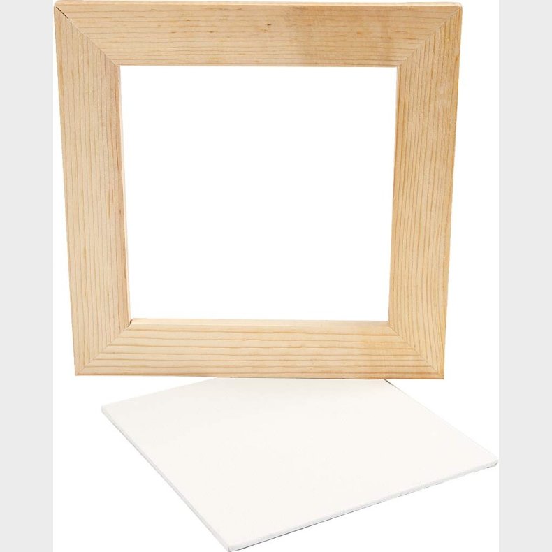 Trramme M. Malerplade - D 1,5 Cm - Str. 20,8x20,8 Cm - Hvid - 1 Stk.