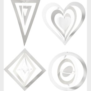 3d Ophng - H 18+22+24 Cm - B 15+18+22 Cm - 230 G - Hvid - 16 Stk.