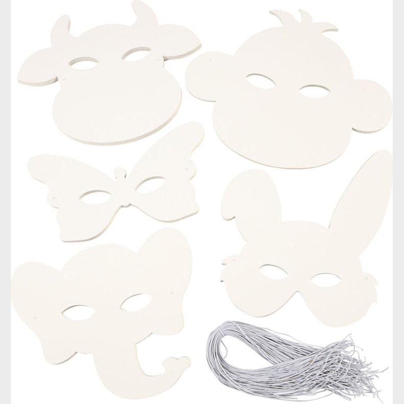 Mal Selv Masker - Dyr - Hvid - 100 Stk