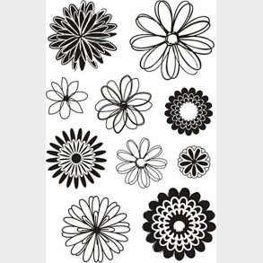 Silikonestempler - Blomster - 11x15,5 Cm - 1 Ark