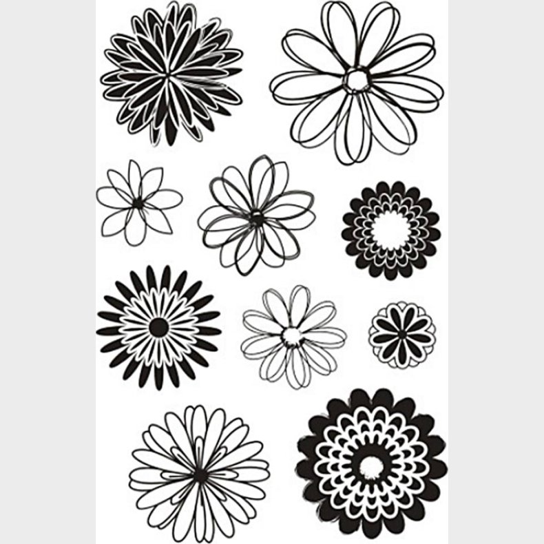 Silikonestempler - Blomster - 11x15,5 Cm - 1 Ark