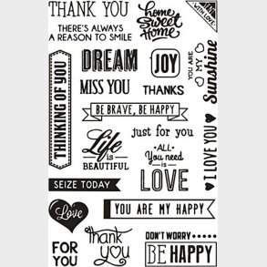 Silikonestempler - Engelske Ord - 11x15,5 Cm - 1 Ark