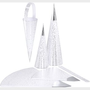 Krmmerhuse  - H 18+28 Cm - 120 G - Slv - Hvid - 3 Stk.