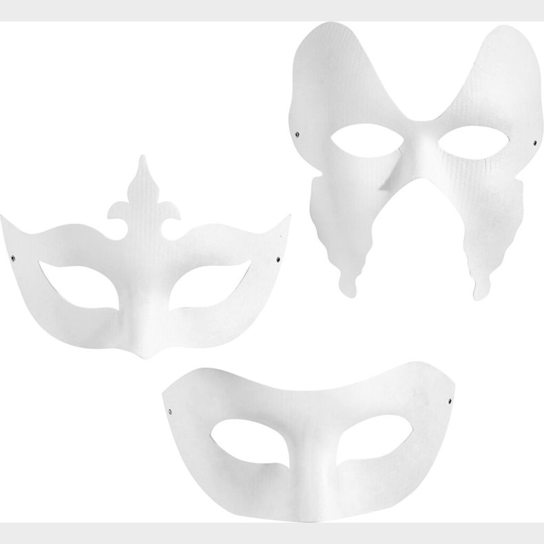 Mal Selv Masker - Teatermasker - Hvid - 12 Stk