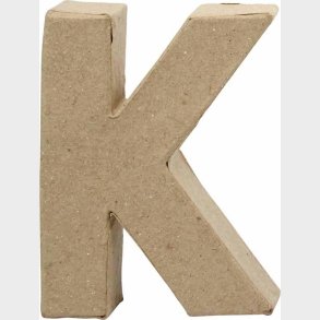 Bogstav Til Pynt - K - Stort Bogstav - Papmach - 10x7,7 Cm