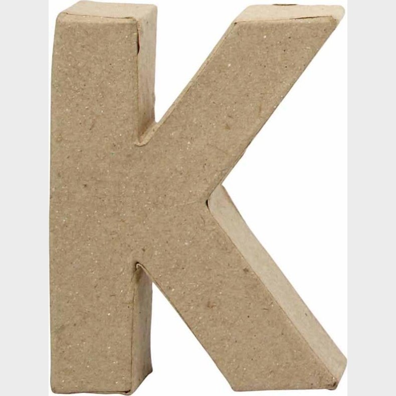 Bogstav Til Pynt - K - Stort Bogstav - Papmach - 10x7,7 Cm