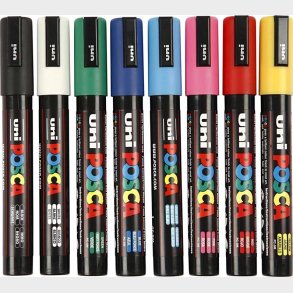 Posca Tusch - Nr. Pc-5m - Tykkelse 2,5 Mm - 8 Farver