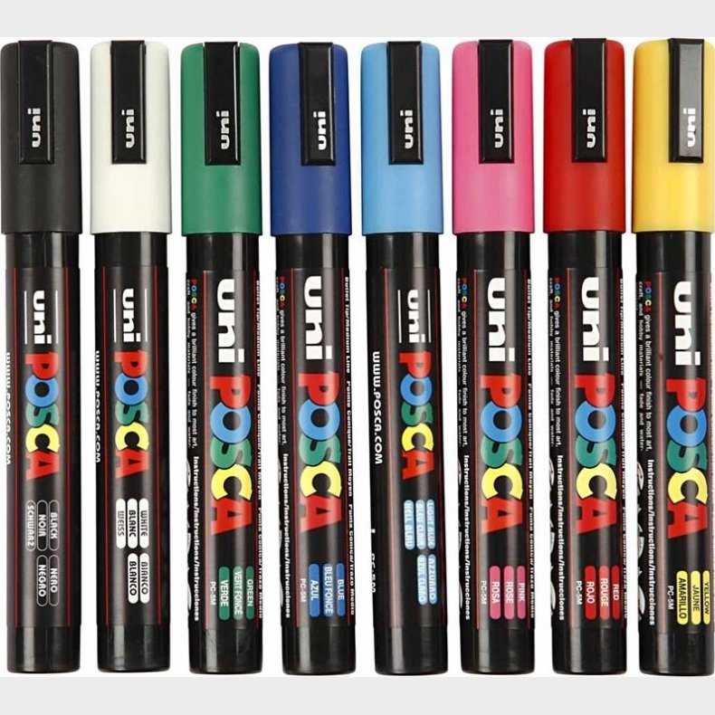 Posca Tusch - Nr. Pc-5m - Tykkelse 2,5 Mm - 8 Farver