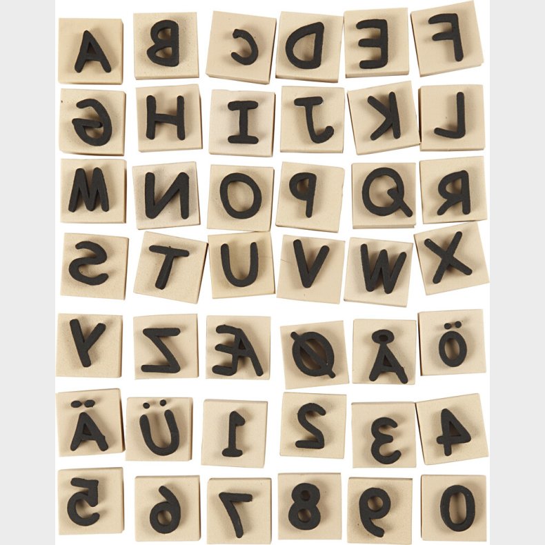 Skumstempler - Str. 3x3 Cm - Tykkelse 13 Mm - 42 Stk.