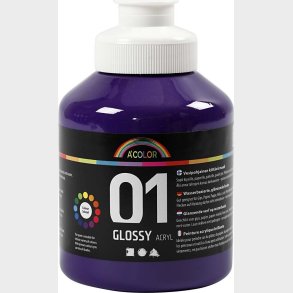 A-color - Skole Akrylmaling - Blank - Violet - 500 Ml