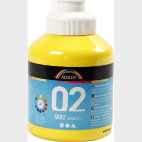 A-color - Skole Akrylmaling - Mat - Primr Gul - 500 Ml