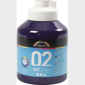 A-color - Skole Akrylmaling - Mat - Violet - 500 Ml