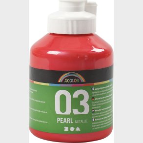 A-color - Skole Akrylmaling - Metallic - Rd - 500 Ml