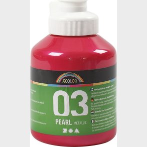 A-color - Skole Akrylmaling - Metallic - Pink - 500 Ml