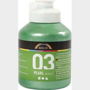 A-color - Skole Akrylmaling - Metallic - Lys Grn - 500 Ml