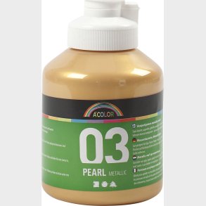 A-color - Skole Akrylmaling - Metallic - Guld - 500 Ml