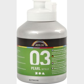 A-color - Skole Akrylmaling - Metallic - Slv - 500 Ml