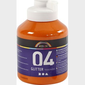 A-color - Skole Akrylmaling - Glitter - Orange - 500 Ml