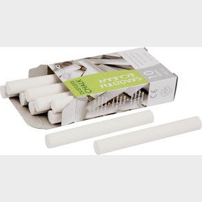 Tavlekridt - L 8 Cm -  10 Mm - Hvid - 10x10 Stk.