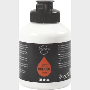 Akrylmaling - Vandbaseret - Halvblank - Dkkende - Hvid 500 Ml