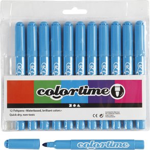 Tusser - Vandbaserede - Tykkelse 5 Mm - Lysebl - 12 Stk.