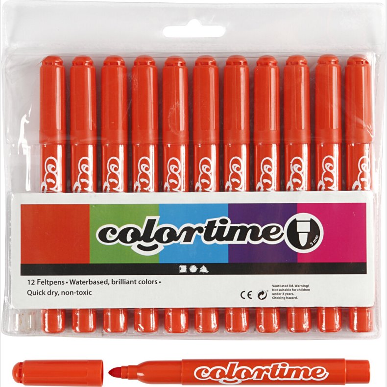 Tusser - Vandbaserede - Tykkelse 5 Mm - Mrk Orange - 12 Stk.