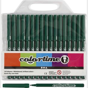 Tusser - Vandbaserede - Tykkelse 2 Mm - Mrk Grn - 18 Stk.