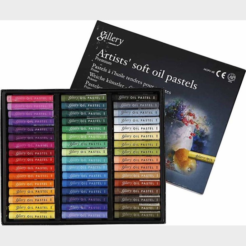 Gallery Oliepastel Premium - L 7 Cm - Tykkelse 10 Mm - Assorterede Farver - 48 Stk.