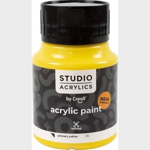 Creall Studio Acrylics - Akrylmaling - Halvdkkende - Primr Gul - 500 Ml