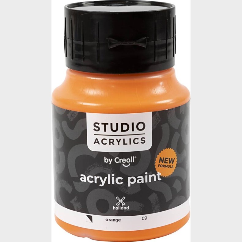 Creall Studio Acrylics - Akrylmaling - Halvdkkende - Orange - 500 Ml