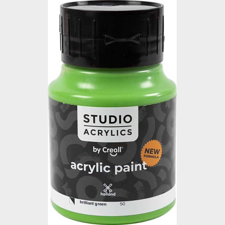 Creall Studio Acrylics - Akrylmaling - Halvdkkende - Brilliant Grn - 500 Ml