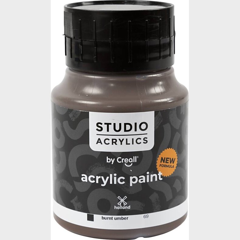 Creall Studio Acrylics - Akrylmaling - Dkkende - Burnt Umber - 500 Ml