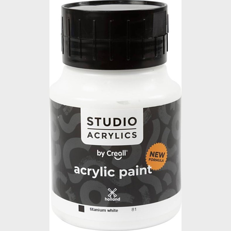 Creall Studio Acrylics - Akrylmaling - Dkkende - Hvid - 500 Ml