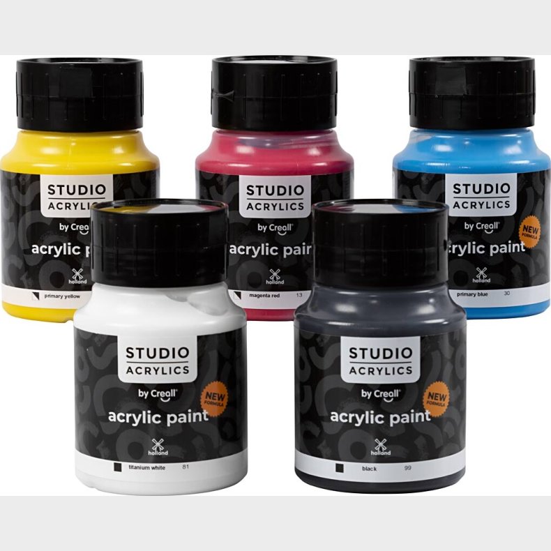 Creall Studio Acrylics - Akrylmaling - Forskellige Farver - 5x500 Ml