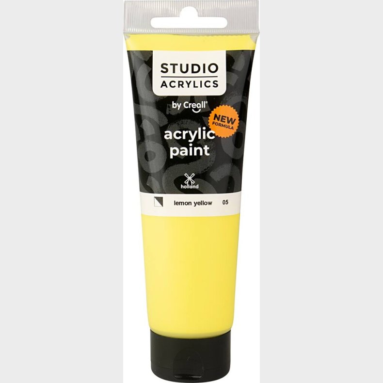 Creall Studio Acrylics - Akrylmaling - Halvdkkende - Citron Gul - 120 Ml