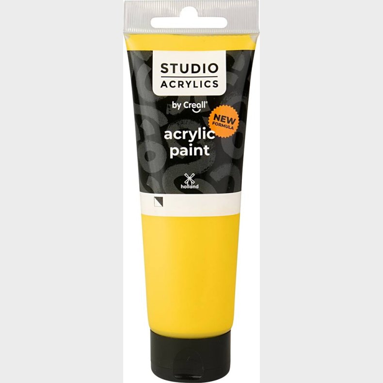 Creall Studio Acrylics - Akrylmaling - Halvdkkende - Primr Gul - 120 Ml