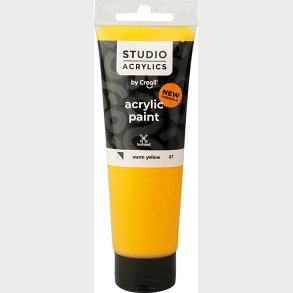 Creall Studio Acrylics - Akrylmaling - Halvdkkende - Varm Gul - 120 Ml