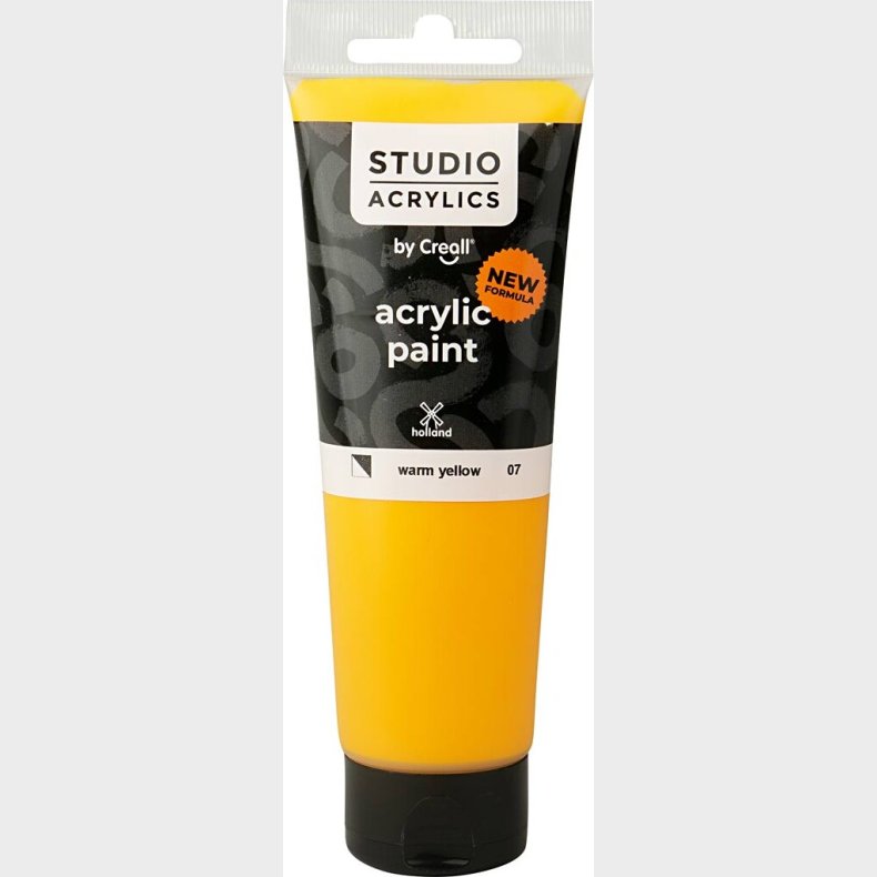 Creall Studio Acrylics - Akrylmaling - Halvdkkende - Varm Gul - 120 Ml