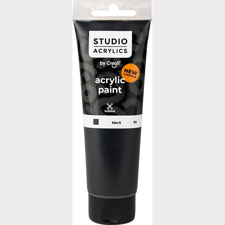 Creall Studio Acrylics - Akrylmaling - Dkkende - Sort - 120 Ml