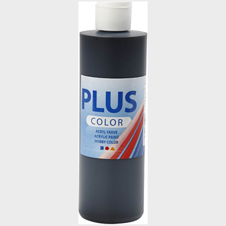 Plus Color Hobbymaling - Akrylfarve - Sort - 250 Ml