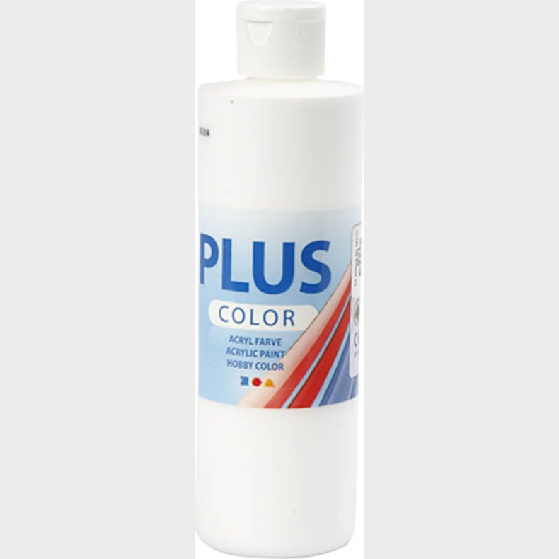 Plus Color Hobbymaling - Akrylfarve - Hvid - 250 Ml