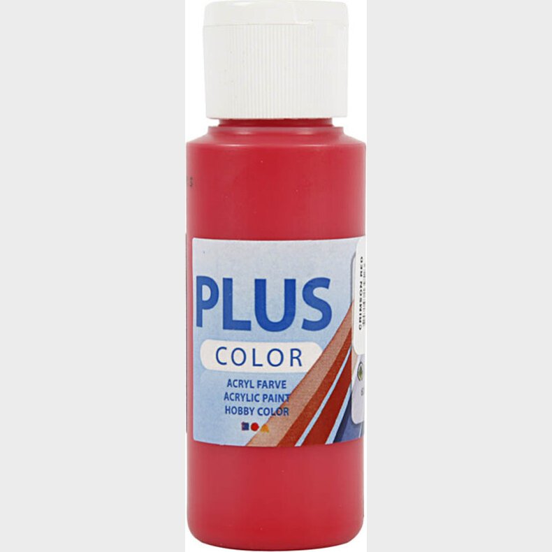 Plus Color Hobbymaling - Akrylfarve - Crimson Red - 60 Ml