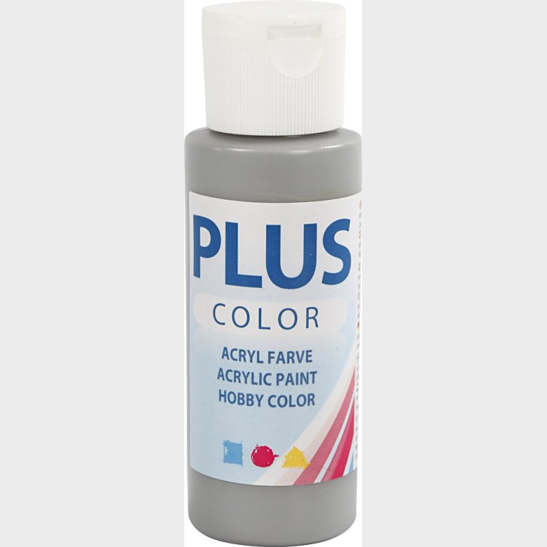 Plus Color Hobbymaling - Akrylfarve - Rain Grey - 60 Ml