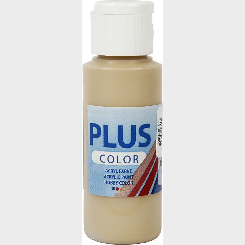 Plus Color Hobbymaling - Akrylfarve - Dark Beige - 60 Ml