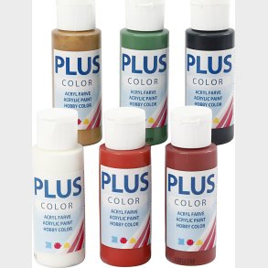 Plus Color Hobbymaling - Akrylfarver - Julefarver St - 6x60 Ml