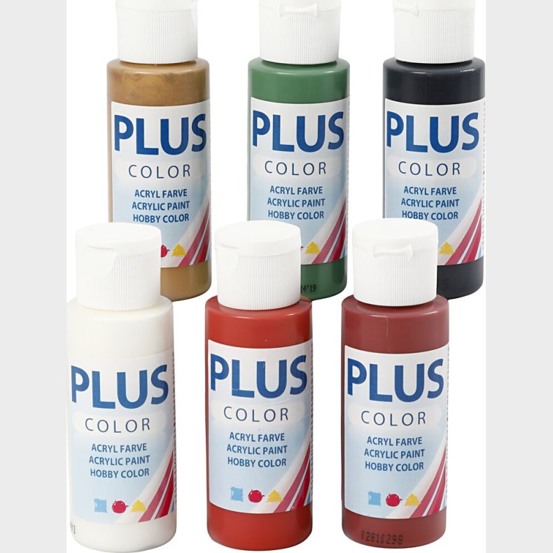 Plus Color Hobbymaling - Akrylfarver - Julefarver St - 6x60 Ml